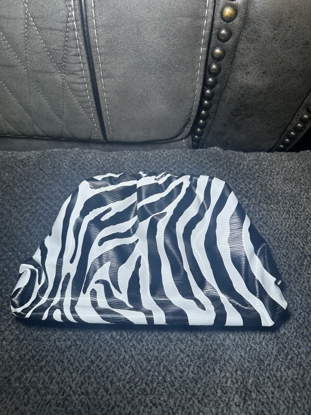 Black & White Zebra Print Clutch Purse